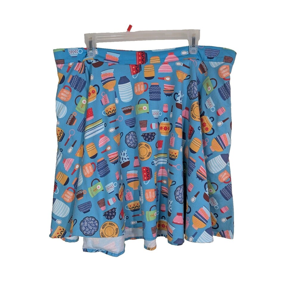 Eva Rose Women Skirt Fit & Flare Kitchenware Kitchy Pockets Size 1X